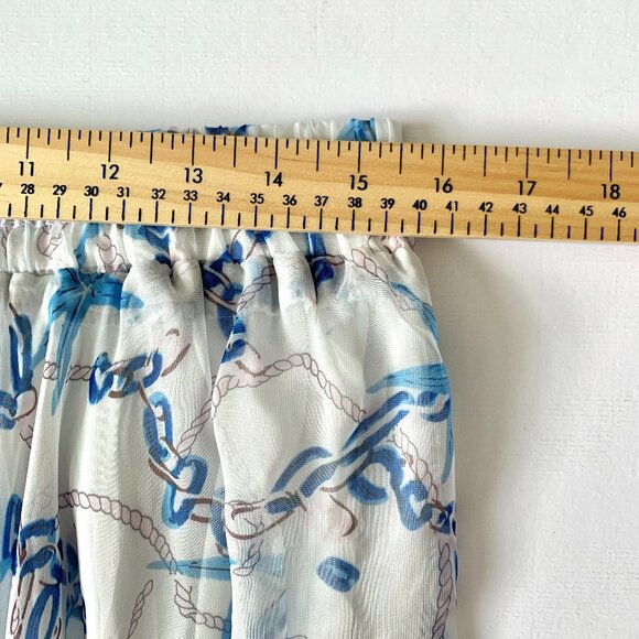 Afibi Nautical Long Maxi Skirt Starfish White Blue Fishermancore Coastal Grandma - Picture 6 of 10